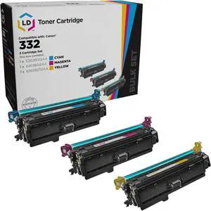 LD Products Remanufactured Toner Cartridge Replacements for Canon 332 (Cyan, Magenta, Yellow, 3-Multipack) Compatible with The Following Canon Printer Model ImageClass LBP7780Cdn