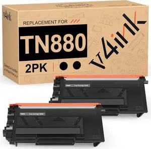 v4ink 2-Pack Compatible Toner Cartridge Replacement for Brother TN880 TN-880 to use with HL-L6200DW HL-L6250DW HL-L6300DW HL-L6400DW MFC-L6700DW MFC-L6750DW MFC-L6800DW MFC-L6900DW (New Version)