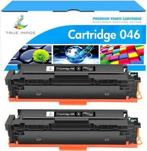 TRUE IMAGE 046 Black Toner Cartridge Compatible Replacement for Canon 046 046H Work for Canon Color ImageClass MF731Cdw MF733Cdw MF735Cdw LBP654Cdw Printer Ink 2-Pack