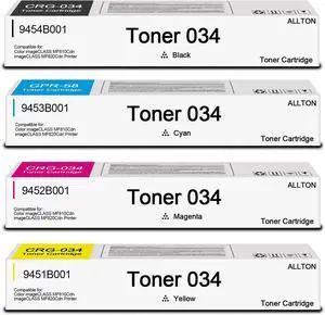 CRG-034 034 Toner Cartridge High Yield Toner Cartridge 034 9454B001 9453B001 9452B001 9451B001 Toner Replacement for Canon imageCLASS MF810Cdn MF820Cdn Printer(4-Pack)