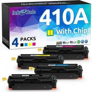 INK E-SALE Remanufactured 410A Toner Cartridge Replacement for HP 410A CF410A CF410X Toner Set for HP Pro MFP M477 M452 M477fdn M477fdw M477fnw M452dn M452dw M452nw M377dw Printer 4-Pack Color Combo