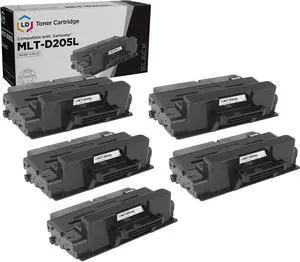 LD Products Compatible Toner Cartridge Replacement for Samsung MLT-D205L High Yield (Black, 5-Pack) Compatible with Samsung ML-3712ND, Samsung ML-3712DW, Samsung SCX-5639FR, Samsung SCX-5739FW