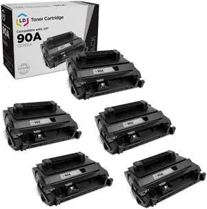 LD Products Compatible Toner Cartridge Replacement for HP 90A CE390A (Black, 5-Pack) for use in Laserjet Enterprise 600 M601dn, 600 M602dn, 600 M602n, 600 M603dn, 600 M603n, 600 M603xh, M4555f, M4555h