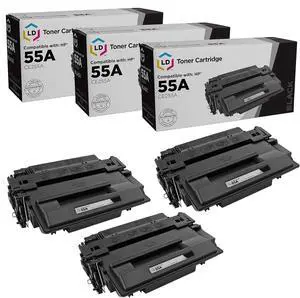 LD Products Compatible CE255X Replacements for HP 55x Toner Cartridge Black for use in Laserjet P3010, P3015n, P3015d, P3015dn, P3015x, P3015, M521dn, MFP M521dw, M525dn (HY, 3-Pack)