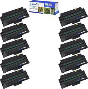 USUPERINK 10 Pack Compatible Black Toner Cartridge Replacement for Samsung MLT-D105L 105L MLTD105L Work with ML-2525 ML-2525W ML-2545 ML-1915 SCX-4623F SCX-4623FN Printer