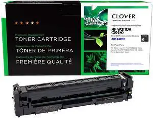 Clover Remanufactured Toner Cartridge (Reused OEM Chip) Replacement for HP 206A (W2110A) | Black