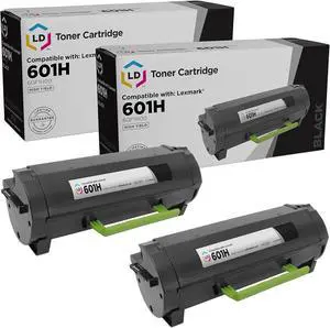 LD Compatible Toner Cartridge Replacement for Lexmark 601H 60F1H00 High Yield (Black, 2-Pack) Compatible with MX310dn MX410de MX510de MX511de MX511dhe MX511dte MX610de MX611de