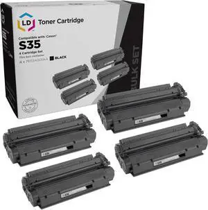LD Products Remanufactured Replacement for Canon S35 Toner Cartridge 7833A001AA Works with ImageCLASS D320, D340, D383, Faxphone L170, Digital Copier ICD-340 (Black, 4 Pack)