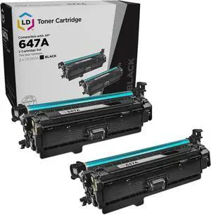 LD Products Remanufactured Toner Cartridge Replacements (Black, 2-Pack) Compatible with HP 647A CE260A and Printers Color Laserjet: CP4025 CP4525 CP4025n CP4525dn CM4540fskm CM4540f CM4604
