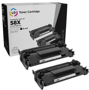 LD Products Compatible Toner Cartridge Replacement / Compatible with HP 58X / CF258X HY (Black, 2PK with CHIP) for Laserjet Pro M404dn M404dw M404n MFP M428fdn MFP M428fdw New Working CHIP Installed