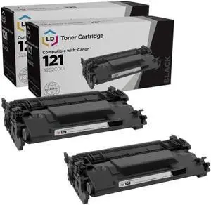 LD Compatible Toner Cartridge Replacements for Canon 121 3252C001 High Capacity (Black, 2-Pack) Compatible with The Following Printer Models Canon imageCLASS D1620, D1650