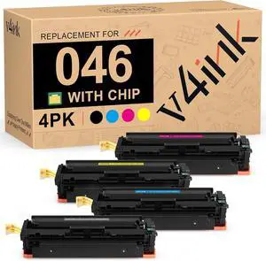 v4ink CRG-046 Compatible Toner Cartridge Replacement for Canon 046 046H Black Cyan Magenta Yellow Toner Set for Canon ImageClass MF733Cdw MF731Cdw MF735Cdw LBP654Cdw MF733 MF731 Printer