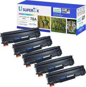 Compatible Black Toner Cartridge Replacement for HP 78A CE278A use in Laserjet P1560 P1566 P1606 P1606n P1606dn M1536dnf Printer(Black, 5-Pack)