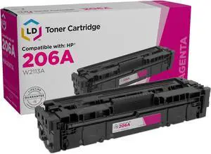 LD Products Compatible Toner Cartridge Replacement for HP 206A 206X W2113A W2113X (Magenta) for HP Color Pro M283fdw M255dw MFP M283cdw M282nw M283 M255 Printer Ink