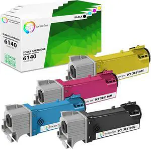 TCT 6140 Toner Cartridge 4 Pack - Compatible Replacement for Xerox 106R01480 106R01477 106R01478 106R01479 Works with Xerox Phaser 6140 6140N 6140DN Printers (Black Cyan Magenta Yellow)