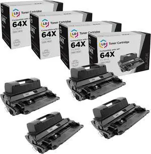 LD Products Compatible Replacement for HP 64 64X Toner Cartridge CC364X CC364A High Yield (Black, 4-Pack) HP Laserjet: P4015dn, P4015n, P4015tn, P4015x, P4515n , P4515tn, P4515x, P4515xm