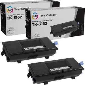 LD Products Toner Cartridge Compatible with Replacement for Kyocera TK-3162 1T02T90US0 (Black, 2-Multipack) Compatible with Kyocera Mita ECOSYS P3045dn