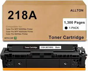 218A Toner Cartridge Black (with CHIP) W2180A Black Toner Cartridge Replacement for Color Pro 3201dw MFP 3301cdw 3301fdw 3301sdw Printer(1-Pack,with Chip)