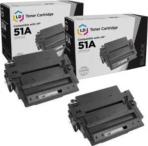 LD Compatible Toner Cartridge Replacement for HP 51A Q7551A (Black, 2-Pack) Compatible with HP Laserjet P3005 P3005d P3005dn P3005n P3005x M3027 MFP M3027x MFP M3035 MFP M3035xs MFP