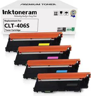 Compatible Toner Cartridges Replacement for Samsung CLP365 CLP-365 406S CLT-406S CLP-360 CLP-365W CLX-3305 CLX-3305FN CLX-3305FW Xpress C410W C460FW ([Black,Cyan,Magenta,Yellow], 4-Pack)
