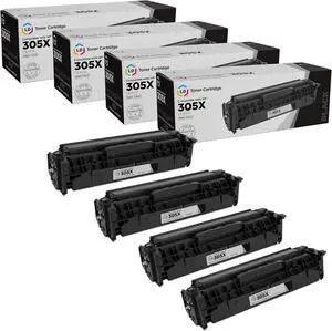 LD Products Remanufactured Toner Cartridge Compatible with HP 305X CE410X High Yield (Black, 4Pk) HP305A Compatible with HP Laserjet Pro 300 Color MFP M375nw, 400 Color M451dn, Laserjet 400 Color MFP