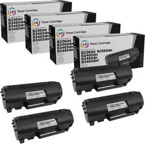 LD Products Compatible B2360dn 331-9805 M11XH Toner Cartridge Replacement for Dell B2360 B2360d B3460dn B3465dn (Black High Yield, 4-Pack 8,500 Pages)