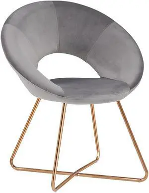 Modern Accent Velvet Upholstered Chair Arm Chair with Golden Metal Legs for Living Room Home Office