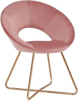 Modern Accent Velvet Upholstered Chair Arm Chair with Golden Metal Legs for Living Room Home Office