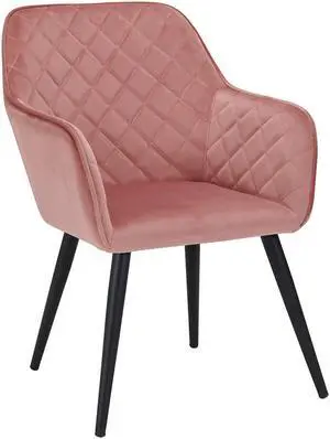 Modern Accent Chair Mid-Back Arm Chair with Black Metal Legs for Living Room Home Office Reception Area