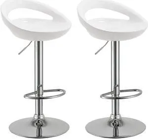 Adjustable Swivel ABS Bar Stools for Kitchen Pub Bar Set of 2