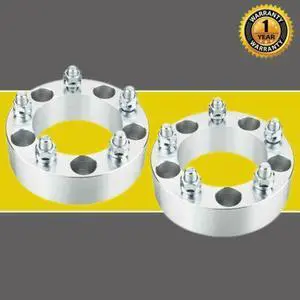 2pc for Dodge Ram 1500 | 5x5.5 to 5x5.5 Silver 2" 5-Lug Wheel Spacers 9/16 Nuts