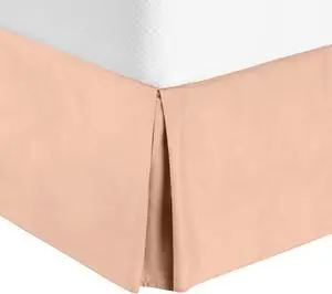 Premium Luxury Pleated Tailored Bed Skirt - 14 Drop Dust Ruffle, Full - Peach