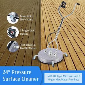 24" Pressure Surface Cleaner Accessory for Power Washers Rated up to 4000 PSI