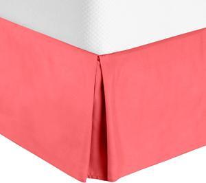 Luxury Pleated Tailored Bed Skirt - 14 Drop Dust Ruffle, Full XL - Coral Pink