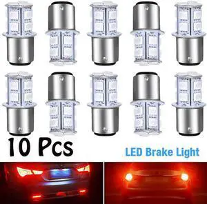 10Pcs 1157 33-SMD RED LED Tail Brake Stop Backup Reverse Turn Signal Light Bulbs