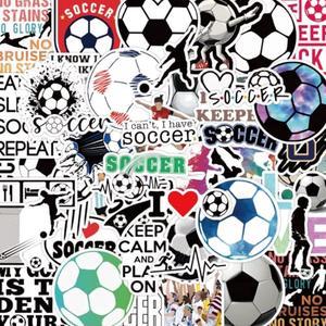 50Pcs Soccer Stickers,Soccer Sports Decals Vinyl Waterproof For Laptop Skateboard Helmet Guitar Phone Case Luggage Car Bumper,Party Giveaways,Gifts For Girls Boys Adults