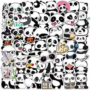 Panda Stickers 50 Pcs Vinyl Waterproof For Adults - Cool Funny Diy Cute Animal Stickers Decals Decoration For Laptop Water Bottles Luggage Computer Cellphone Skateboard Guitar