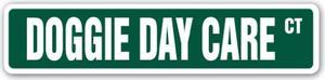 Doggie Day Care Street Sign Pet Dog Sitter Animal Care | Indoor/Outdoor |  30" Wide Plastic Sign