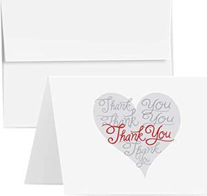 Happy ValentineS Day Greeting Thank You Cards And Envelopes, Beautiful And Romantic Love Hearts Greetings For Husband, Wife, Boyfriend, Or Girlfriend | 5 X 7 (A7 Size) | 25 Cards & 25 Envelopes