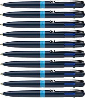Take 4 Ballpoint Pens Multicolour (4 Colours, Refills Replaceable, Recycled Plastic) Dark Blue/Light Blue, Pack Of 10