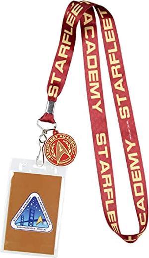 Star Trek Starfleet Academy Command Id Badge Holder Key Lanyard, Red
