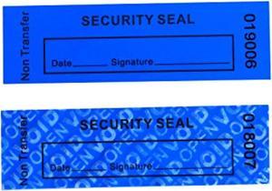 100Pcs Non Transfer Tamper Proof Security Warranty "Voidopen" Labels/ Stickers/ Seals For Reusable Package Or Expensive Surface (Blue, 1 X 3.35 Inches, Serial Numbers - )