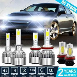For Ford Focus 2012-2018 Super Bright White LED Headlight + Fog light Bulbs 6Pcs