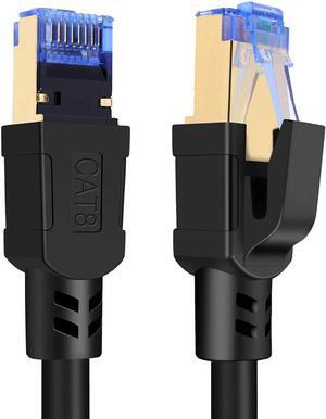Cat8 Ethernet Cable, High Speed Cat 8 Network Ethernet Patch Internet Cable with Gold Plated RJ45 Connector, Compatible with Cat7 Cat6, Gigabit S/FTP LAN Wire