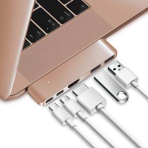 Mini USB C Hub Adapter Dongle for MacBook Air M1 2021-2018 and MacBook Pro M1 2021-2016, with 4K HDMI, 100W PD, 40Gbps TB3 5K@60Hz, USB-C and 2 USB 3.0 (Gold)