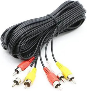 Xiaogan 3 RCA Cable Audio Video Composite Male to Male DVD Cable (15 Feet)