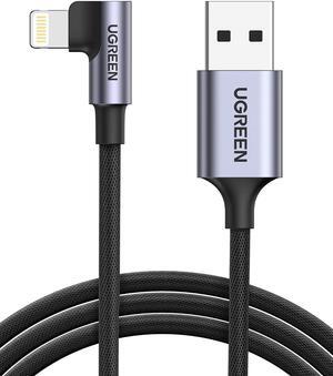 MFi Certification Lightning Cable Right Angle 3FT Lightning Cord Phone Charger Cord Nylon Braided Compatible with iPhone 13/13 Pro/12/12 Pro/11/X/XS/8/7 iPad Pro  Black