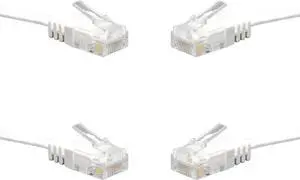 Cat6 Ethernet Patch Cable Short, Ancable 4-Pack 6 Inch Flat Ethernet Cable, Computer LAN Cable with Snagless RJ45 Connectors (White)
