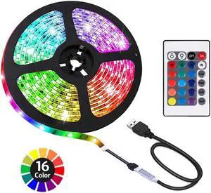 9.84 feet USB LED Strip Lights DIY Indoor Decoration TV Backlight 24 Keys Remote