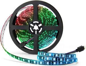 LED Strip Lights 16.4FT 5M SMD 5050 Waterproof 300LEDs RGB Color Changing Flexible LED Light Strip for Bedroom TV Back Lighting Christmas Valentines Day (Black PCB)